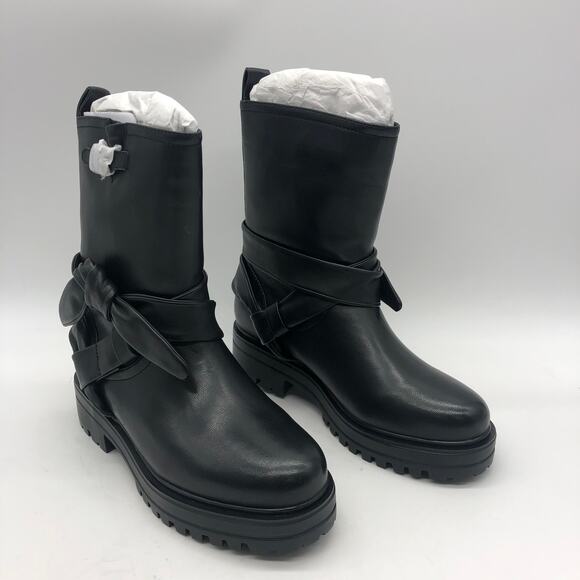 Aerosoles Womens Sabin Motorcycle Ankle Leather Boots Black Size 7 M - Picture 2 of 10